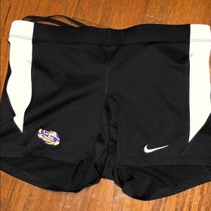 LSU TIGER HEAD NIKE SPANDEX SHORTS W/ DRAWSTRING